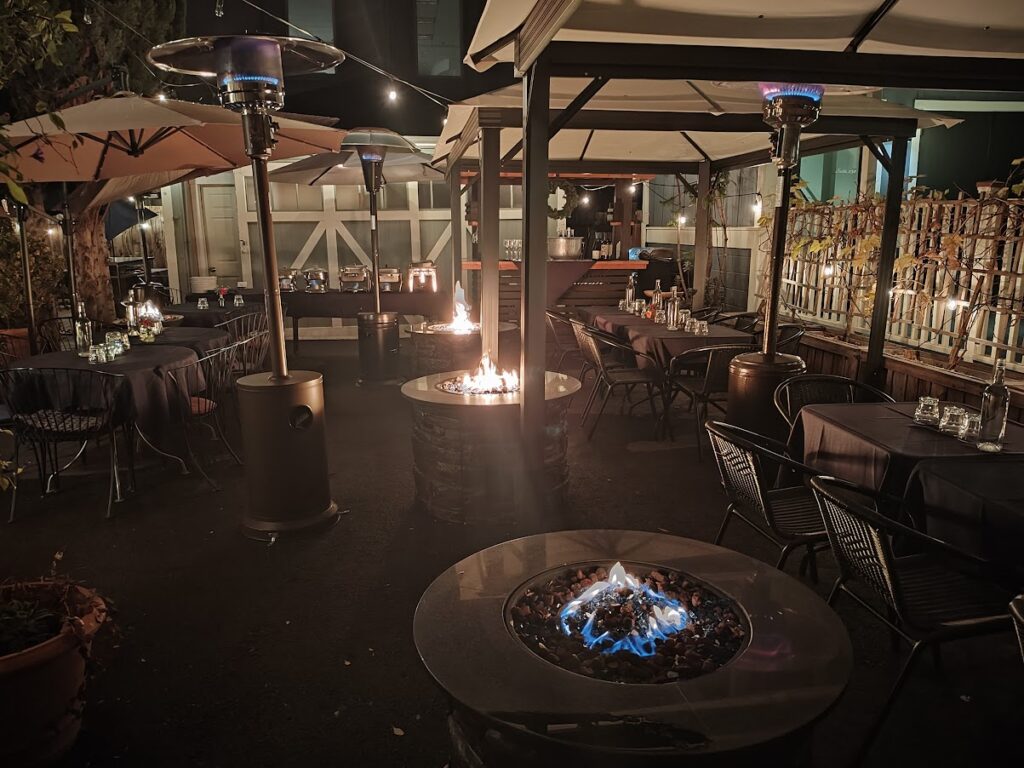 Our Back Bar Patio can accommodate up to 35 for mingling and sit down parties.